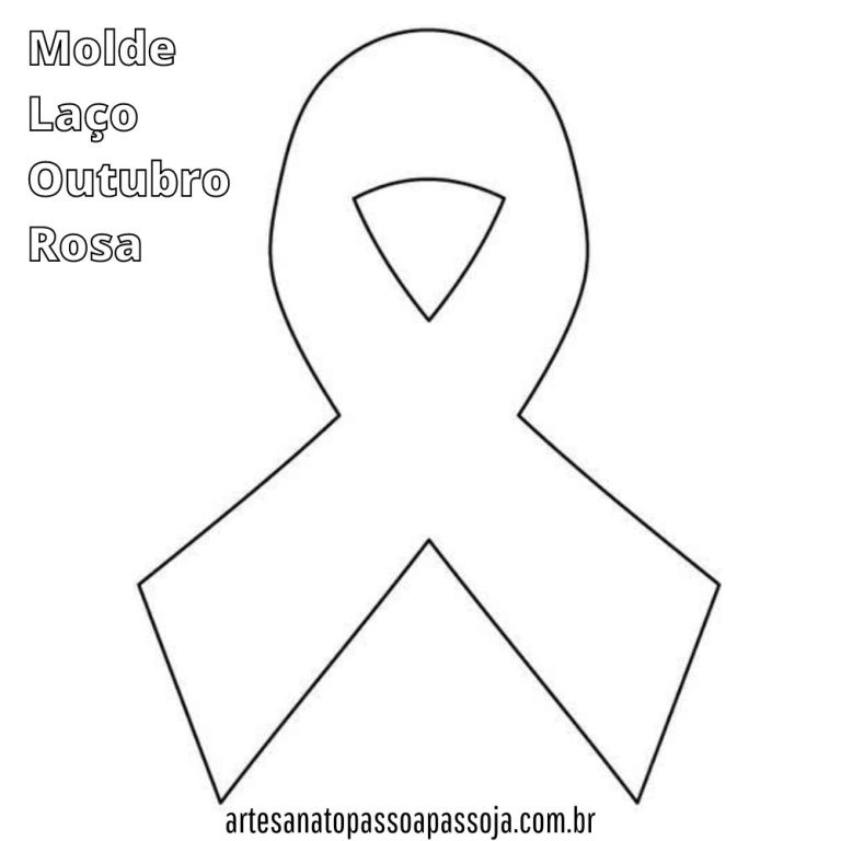 Laço Outubro Rosa: como fazer, molde, desenho para imprimir e colorir ...