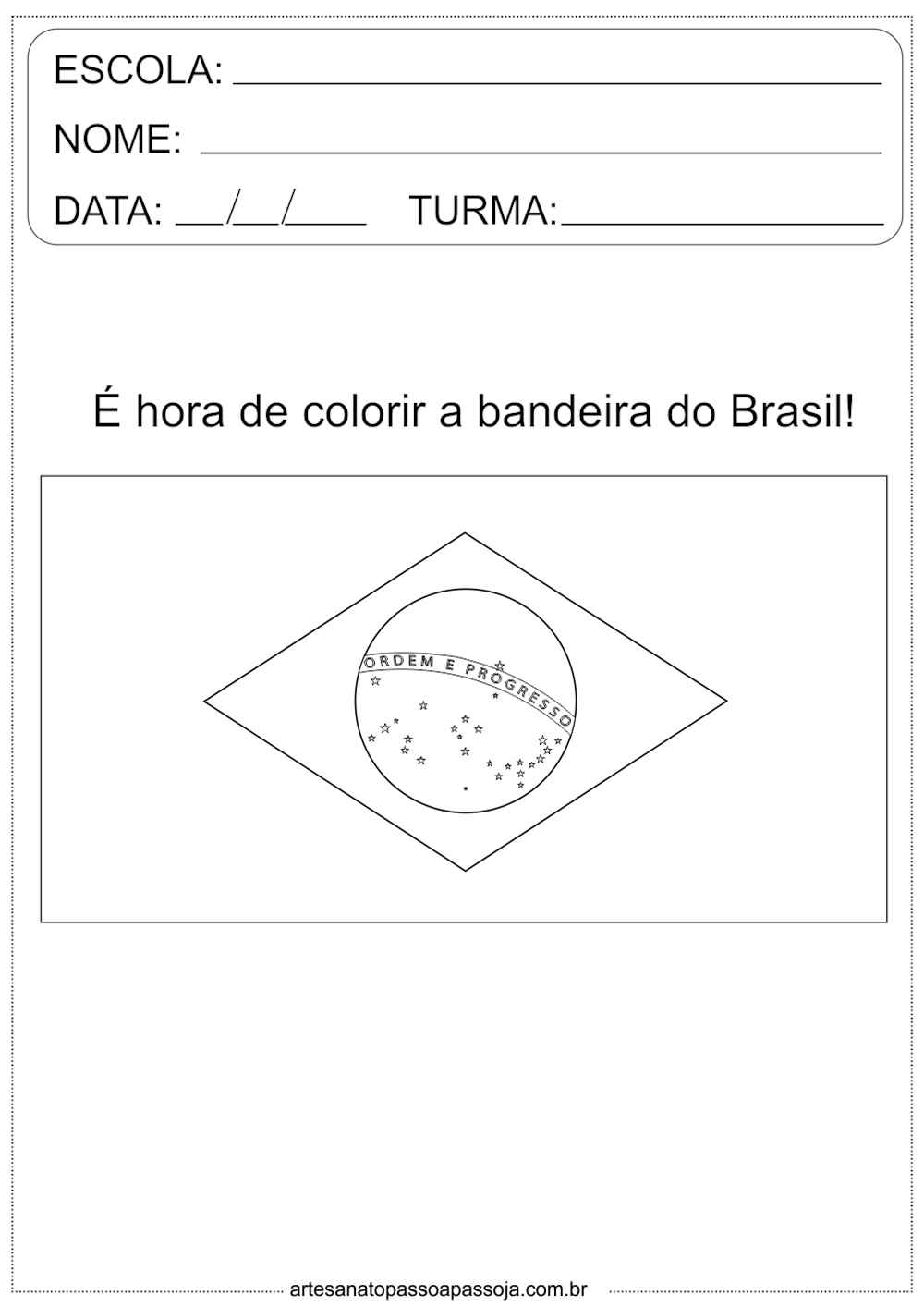 Bandeira Do Brasil 7 De Setembro Para Colorir - BRAINCP