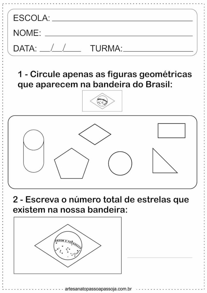 atividade de matemática independência do Brasil