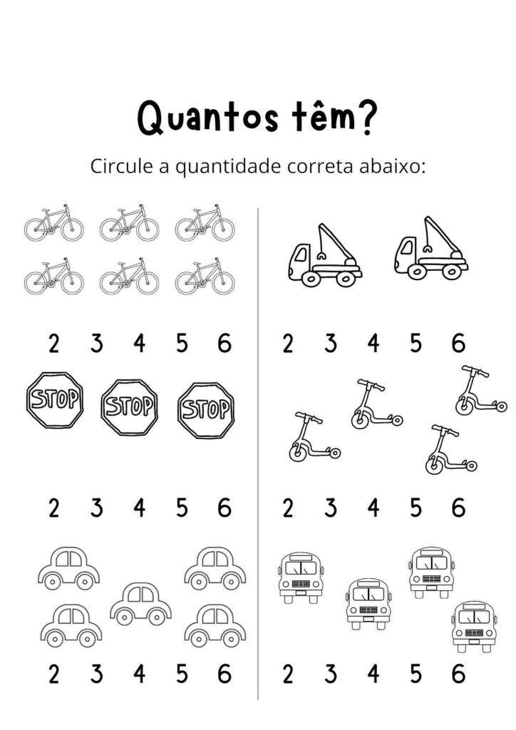 atividade de somar semana do transito