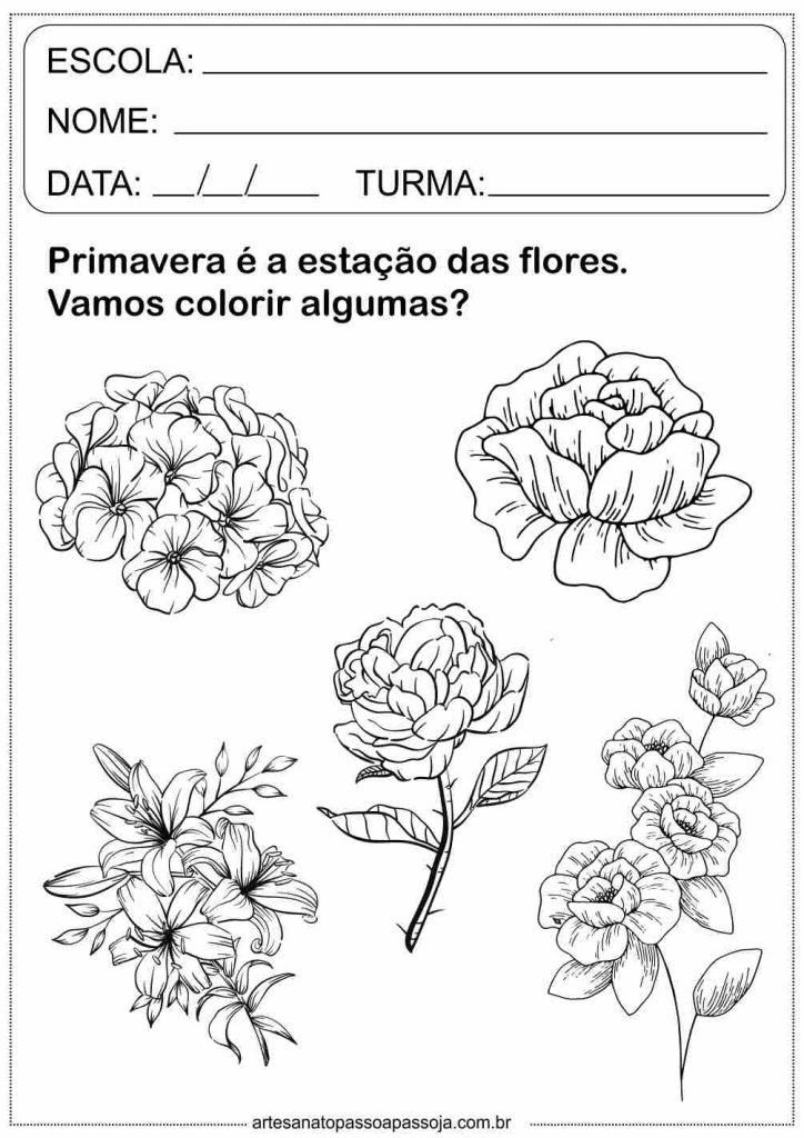 atividades sobre a primavera para educação infantil rosas