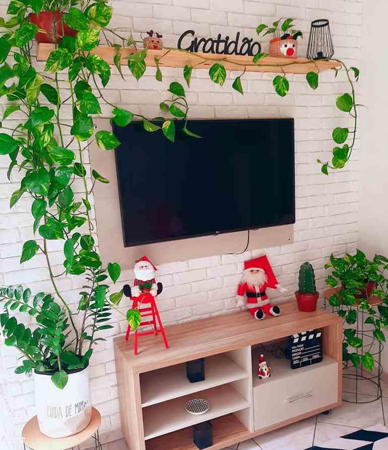 Decoração de natal simples com plantas