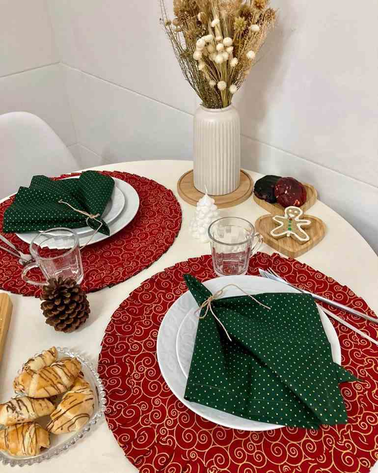 decor de Natal simples mesa posta