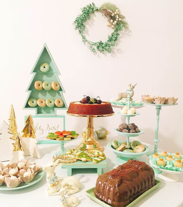 Decoração verde pastel de natal