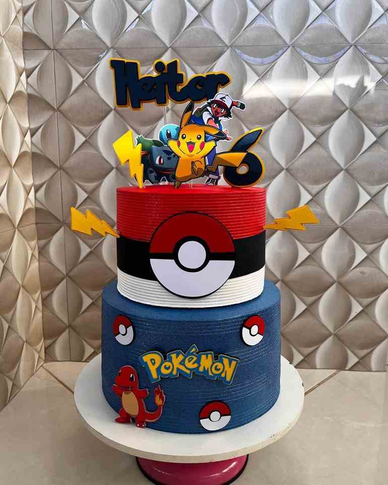 Bolo Pokémon: tutoriais e 100 modelos para se encantar em 2023  Bolo de  pokemon, Bolos pokemon, Bolo de aniversário de pokemon