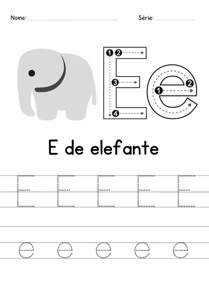 Atividade tracejar letra E