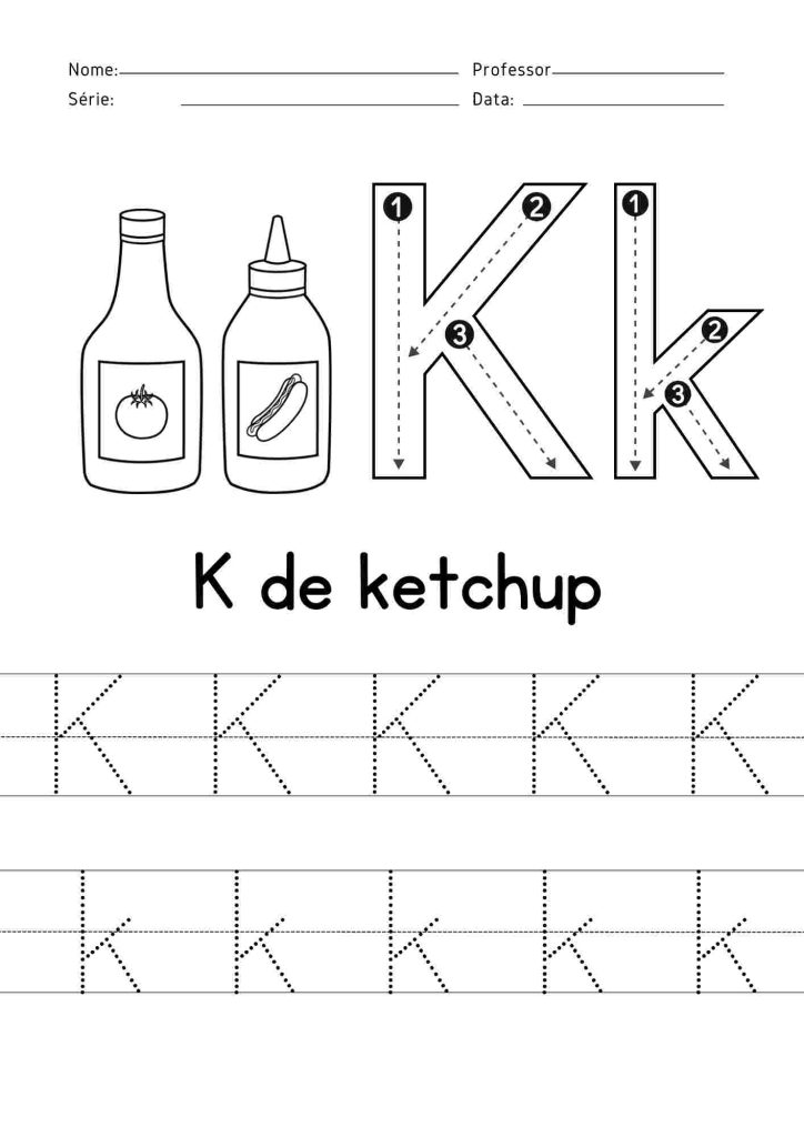 Atividade tracejar letra K