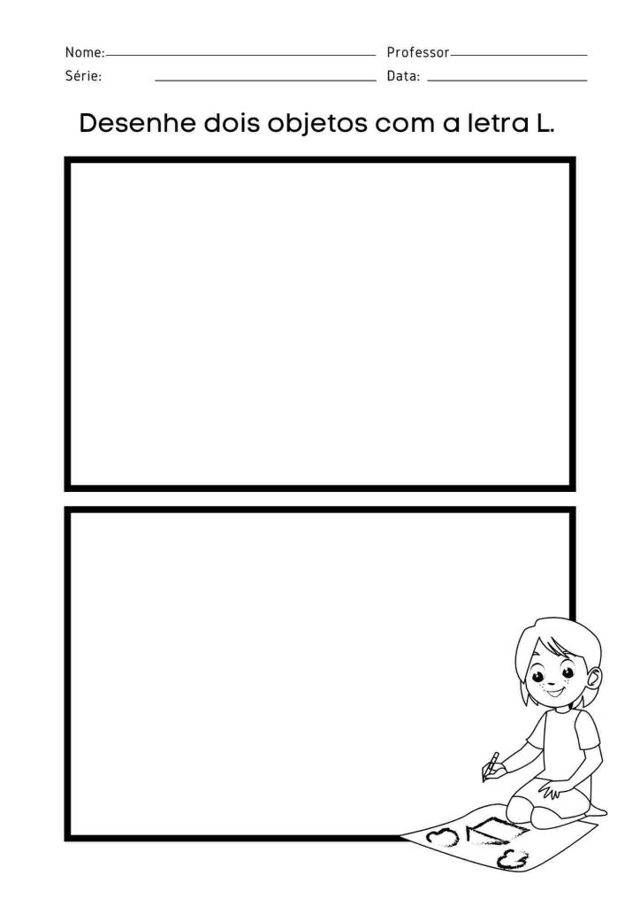 Atividade de desenho com letra L