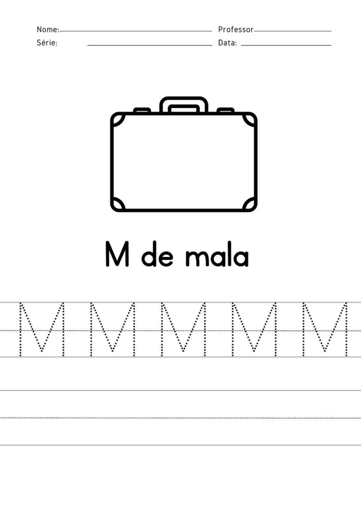 Repetir letra M alfabetização