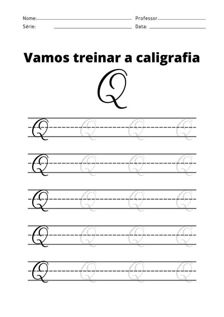 Atividade repetir letra Q maiúscula