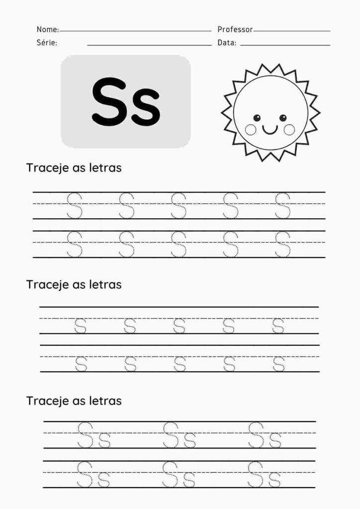 Atividade tracejar letra S