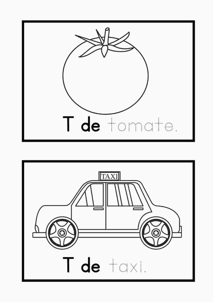 Atividade de desenho com letra T