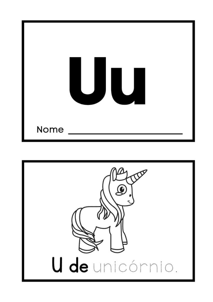 Atividade de desenho com letra U