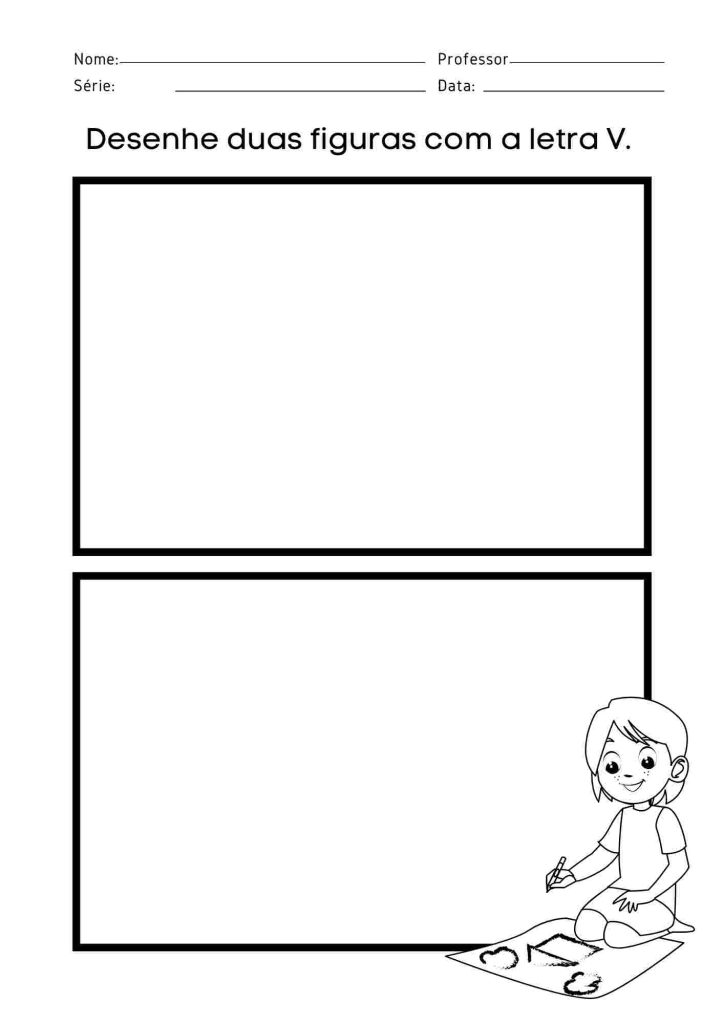 Atividade para desenhar livre com letra V