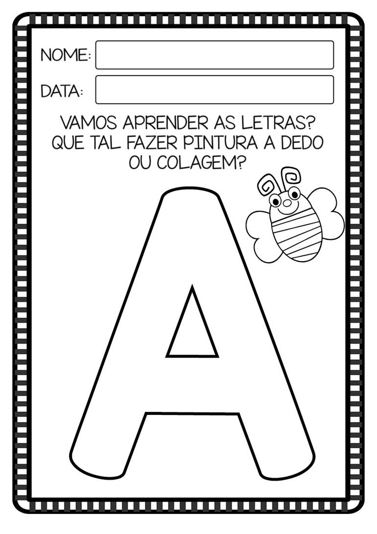 Atividade de pintura a dedo da letra A