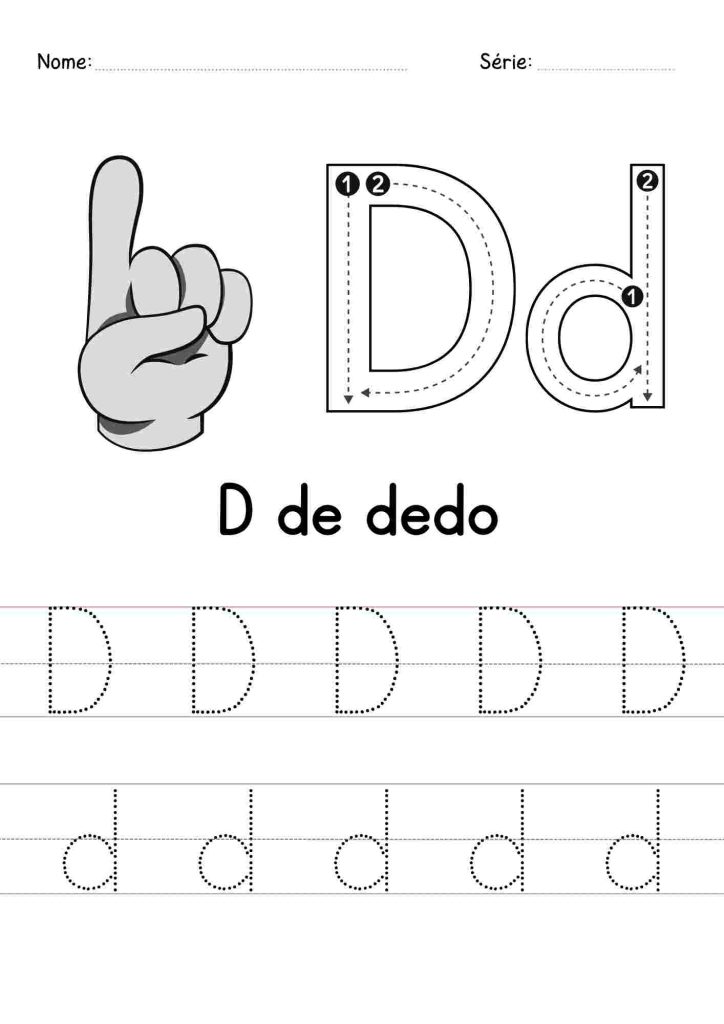 Atividade de tracejar letra D