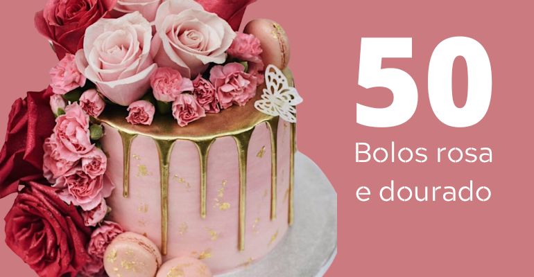 Bolos Daniela - Bolo borboletas rosa com glitter dourado