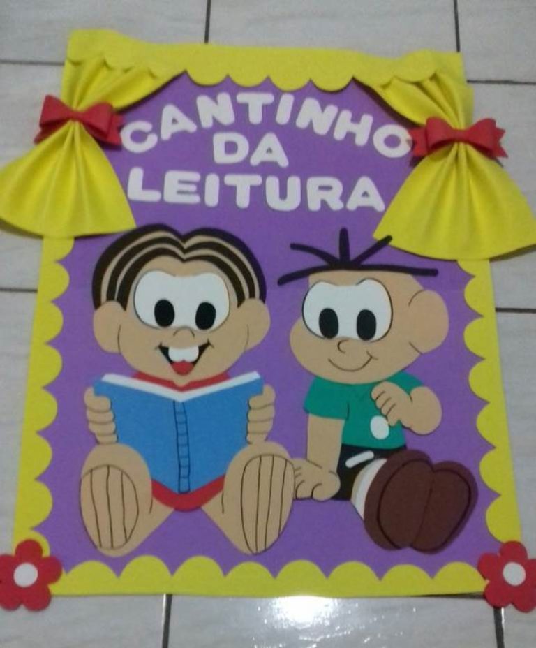 Cantinho da leitura para educação infantil: 30 Ideias e molde para ...