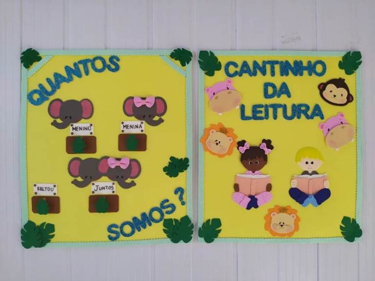 Cantinho da leitura para educação infantil: 30 Ideias e molde para ...