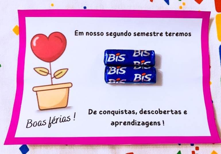 lembrancinha de boas ferias com bis