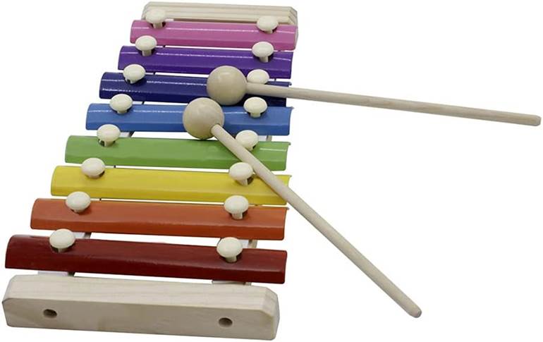 Brinquedo Xilofone colorido de 8 notas