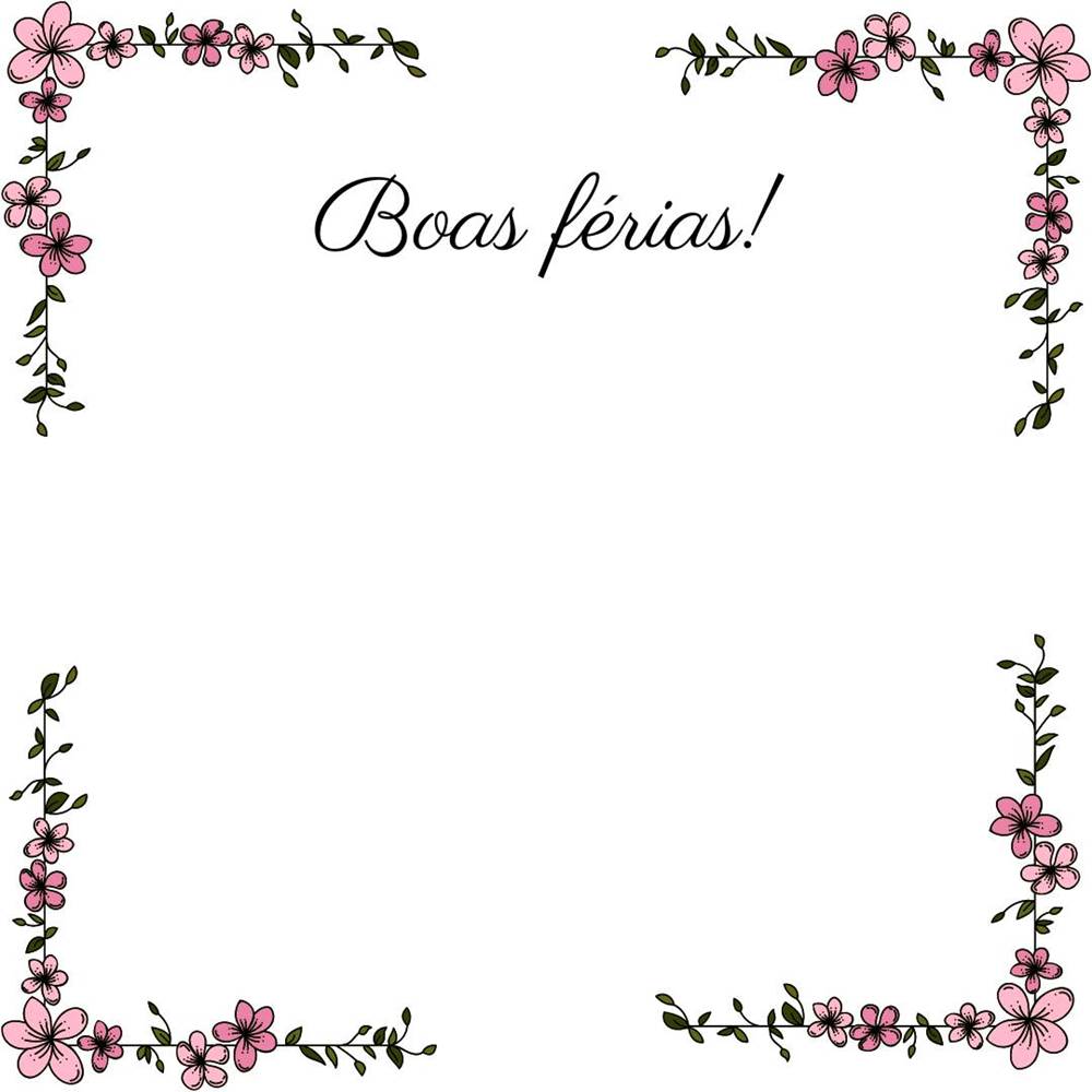 Cartão férias com moldura de flores