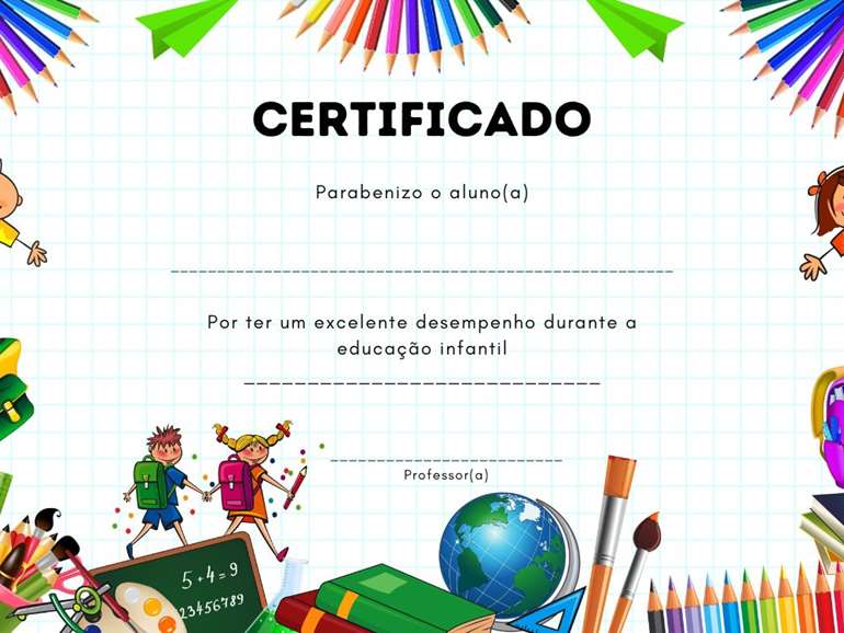 modelo de certificado educacao infantil