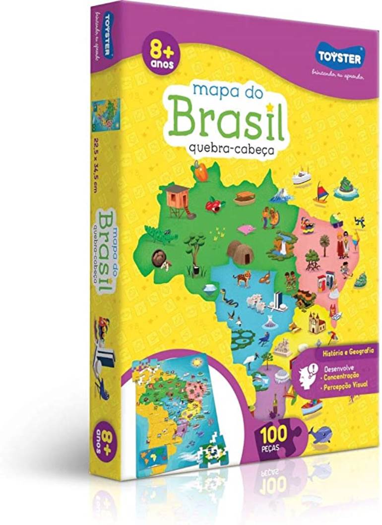 Brinquedo quebra-cabeça mapa do Brasil