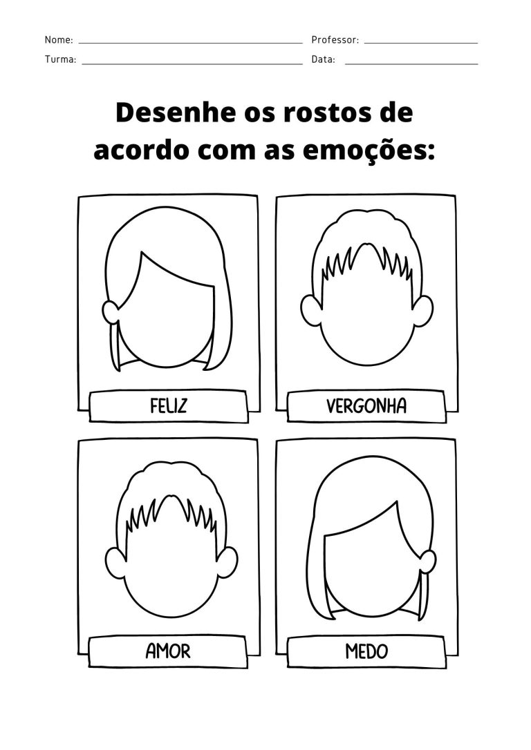 Atividades sobre valores e sentimentos humanos para educação infantil ...