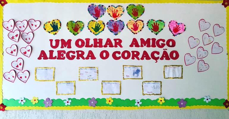 mural da amizade para educacao infantil