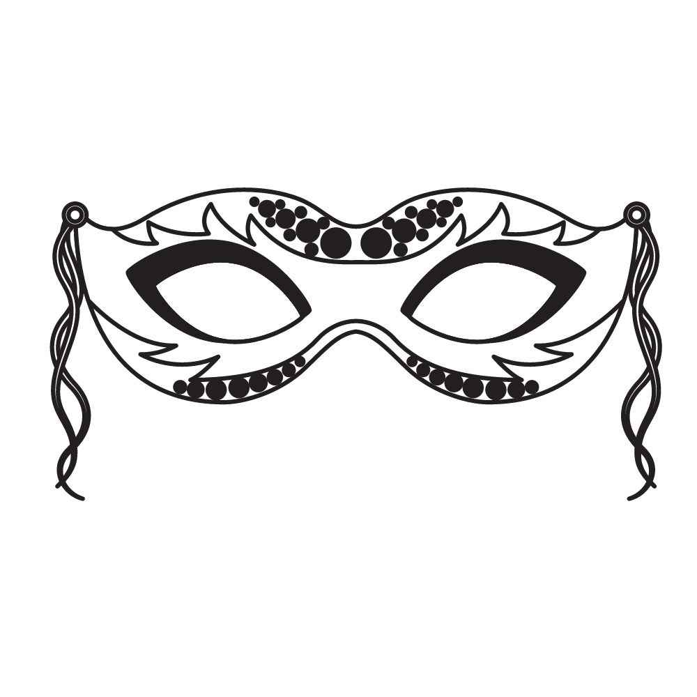 Desenhos de carnaval máscara com fitilho