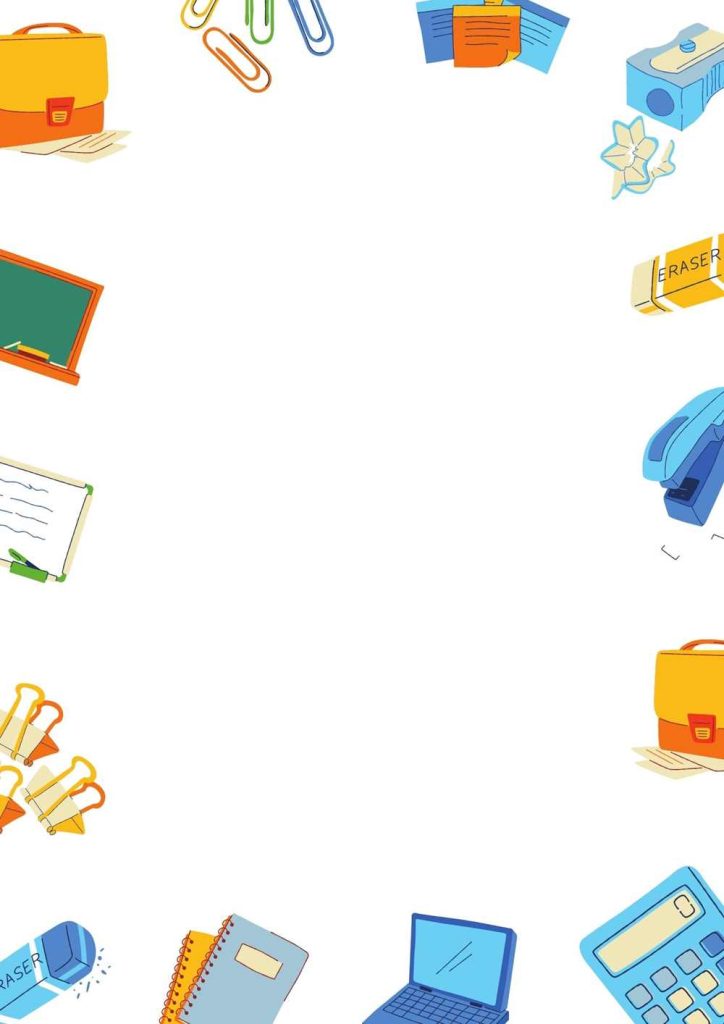 Bordas com calculadora e clipes