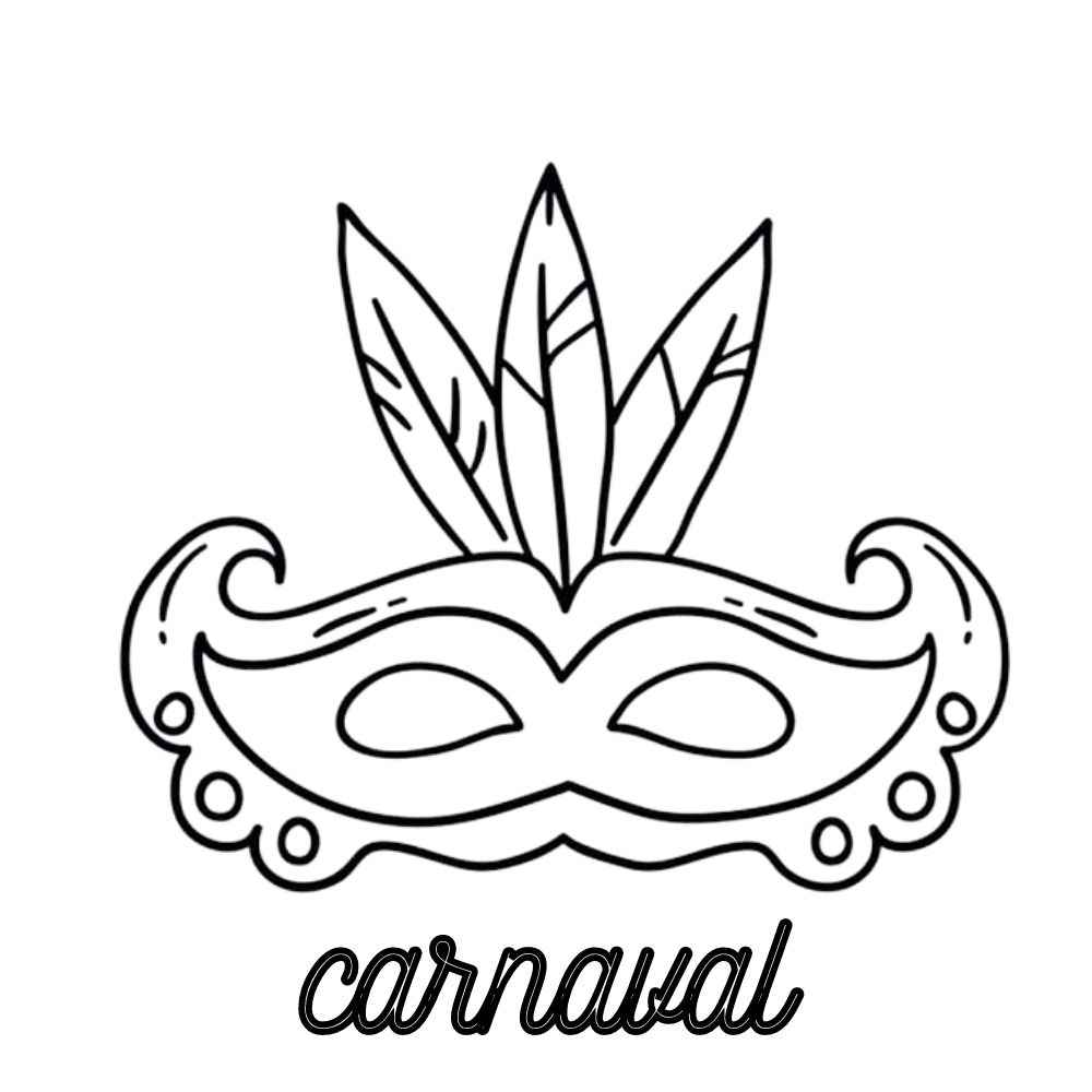 desenhos de carnaval máscara para colorir