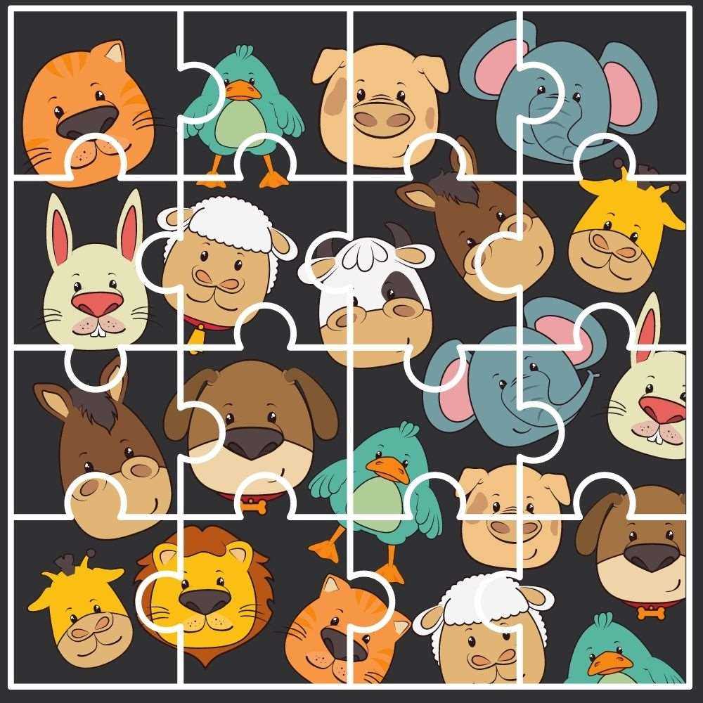 Recorte e cole ursinho jogo educativo infantil para imprimir quebra-cabeças  com animais