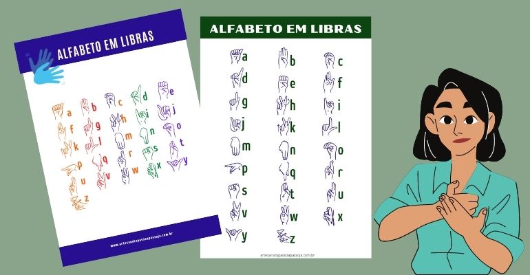 Alfabeto Em Libras Para Imprimir Com Imagens Em PDF Artesanato Passo 