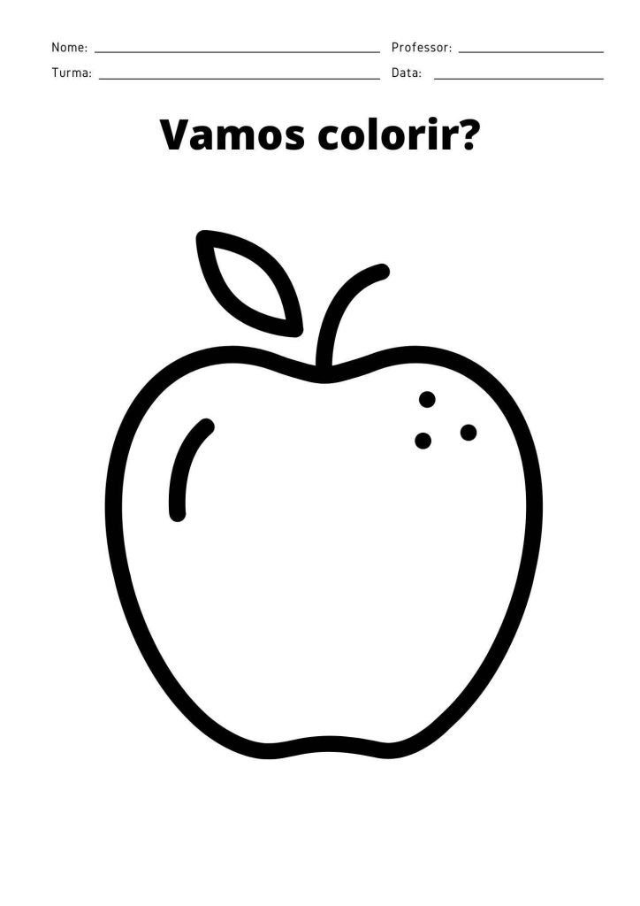 atividade colorir frutas