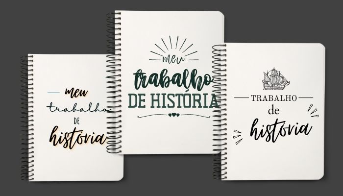 capa de trabalho de historia com desenho