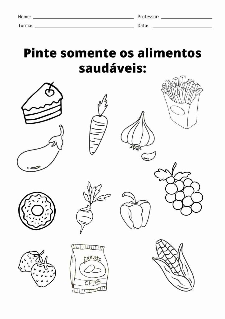 atividade sobre alimentacao saudavel