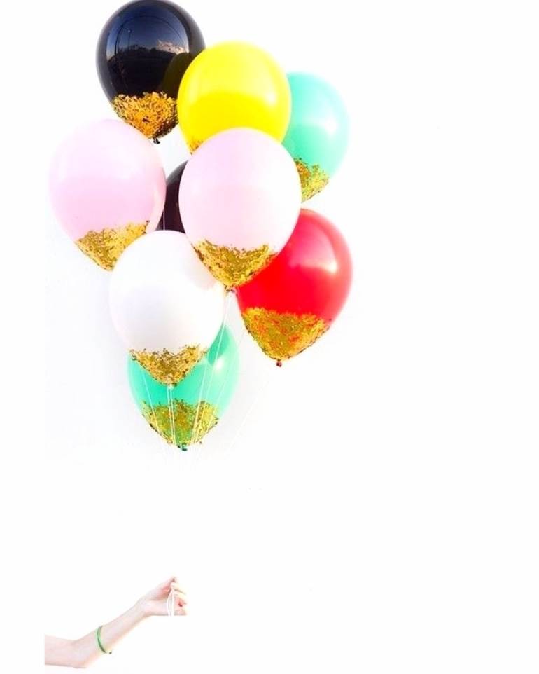 Decoração de carnaval de balão com glitter