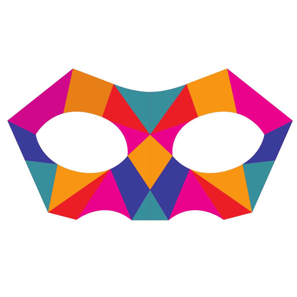 Máscara de carnaval com formatos geométricos