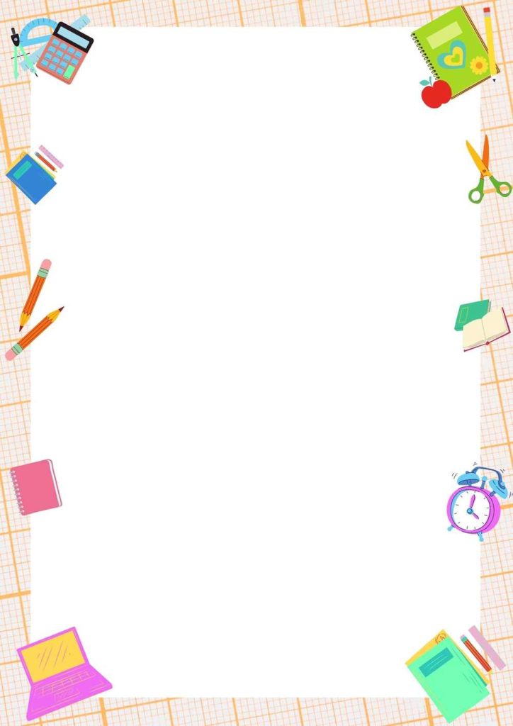 Bordas com materiais escolares