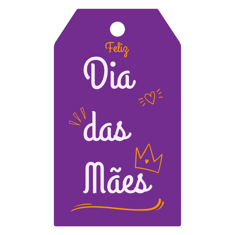 tag dia das mães roxa 