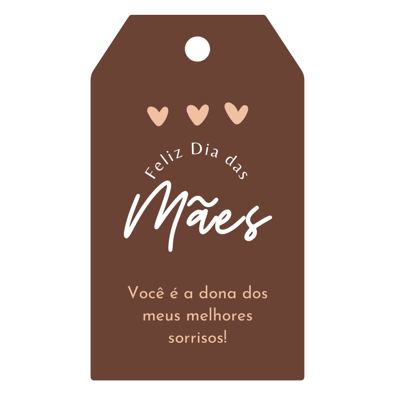 tag dia das mães marrom