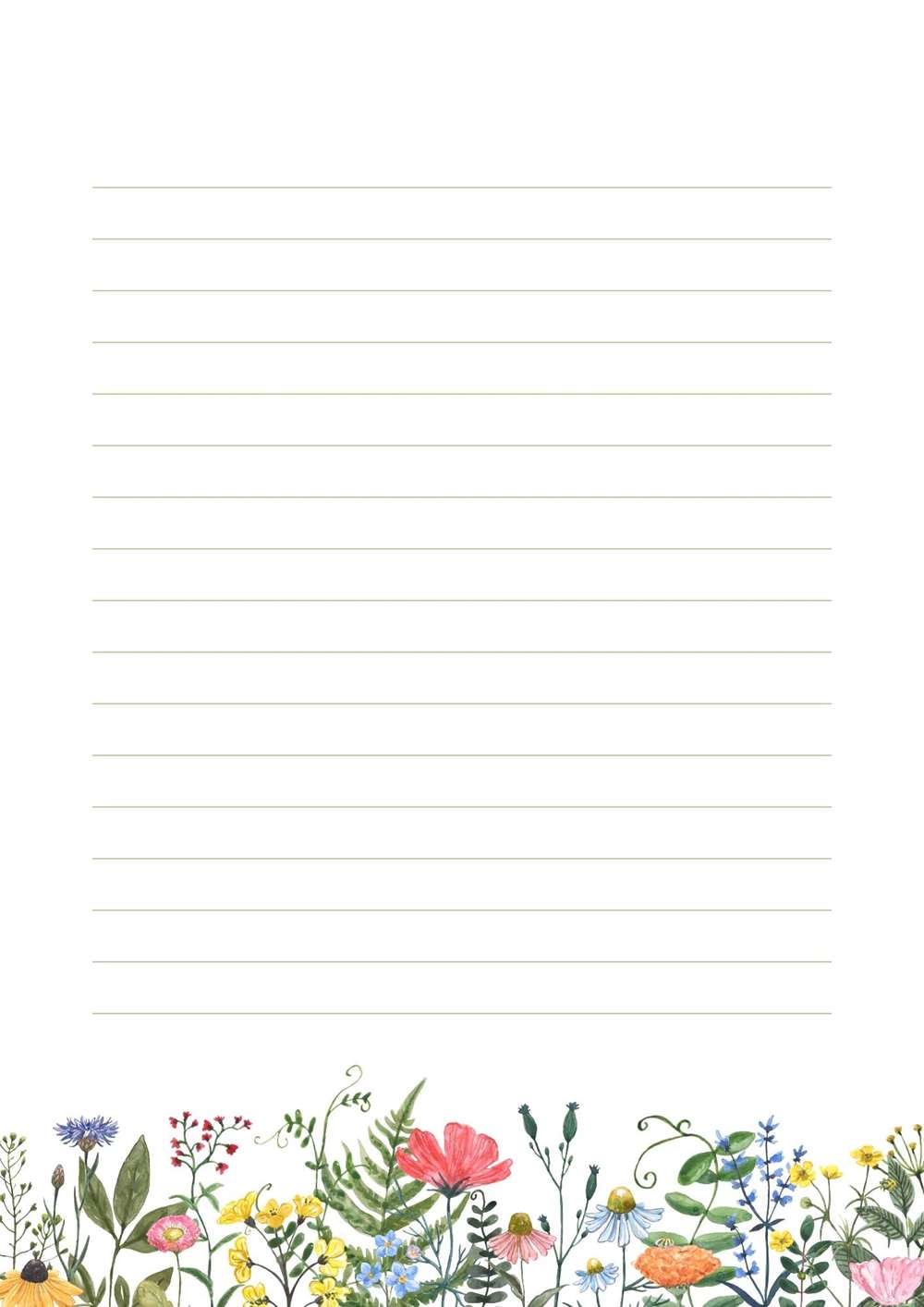 Papel com flores e plantas diversas