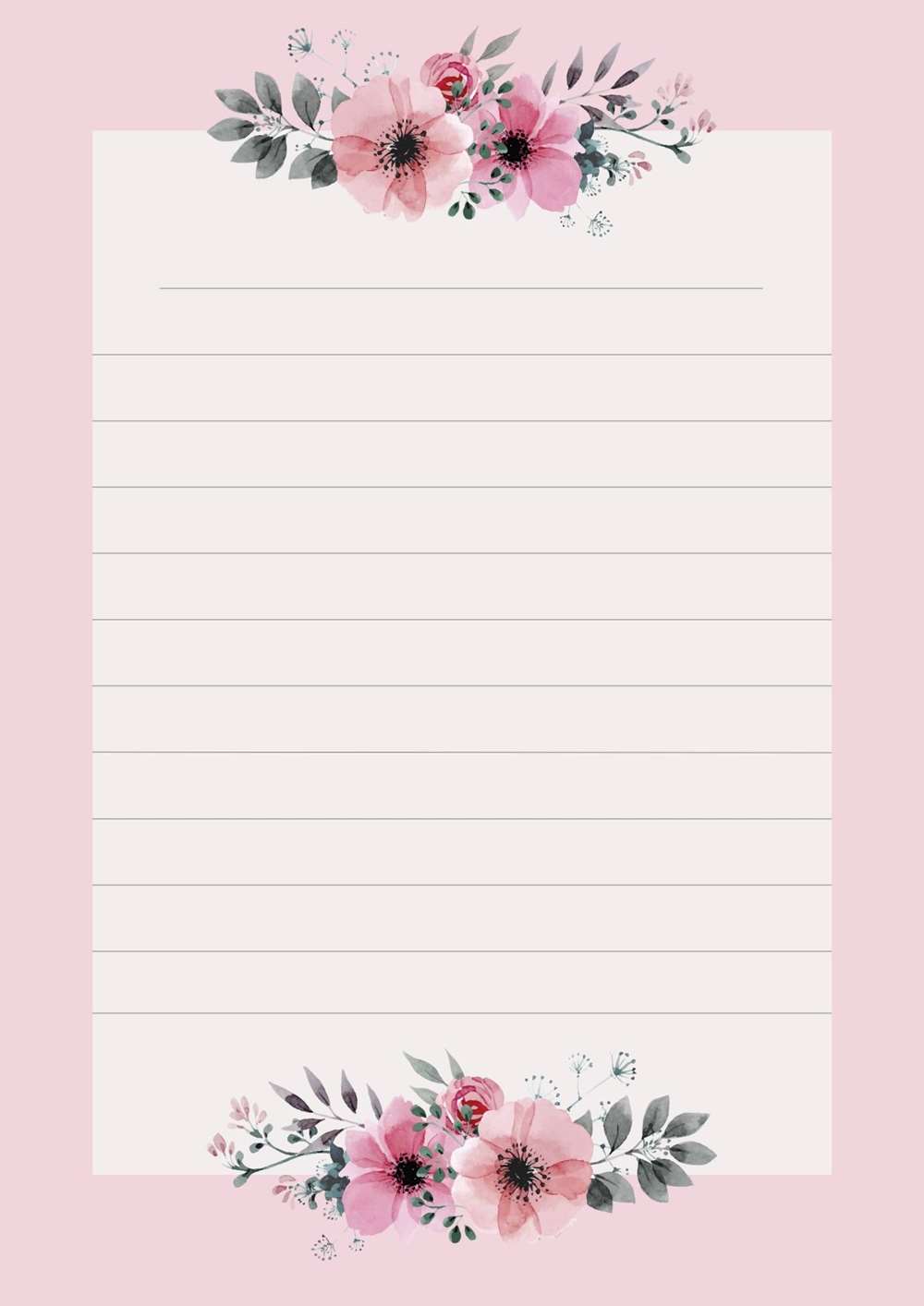 papel com flor rosa e folha verde