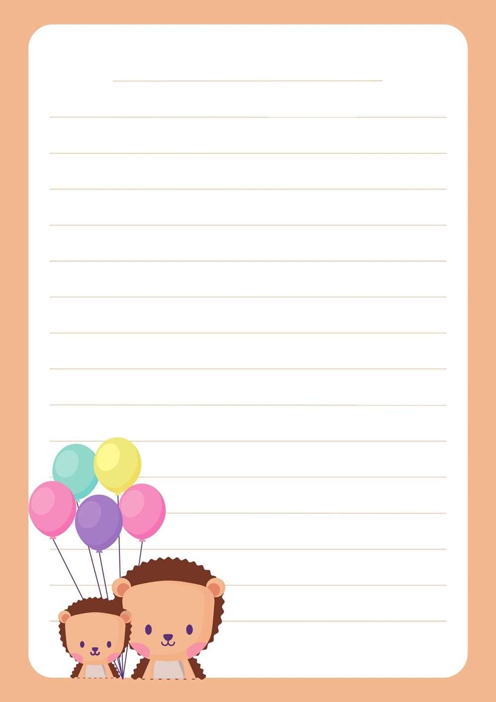 papel com leão e balão