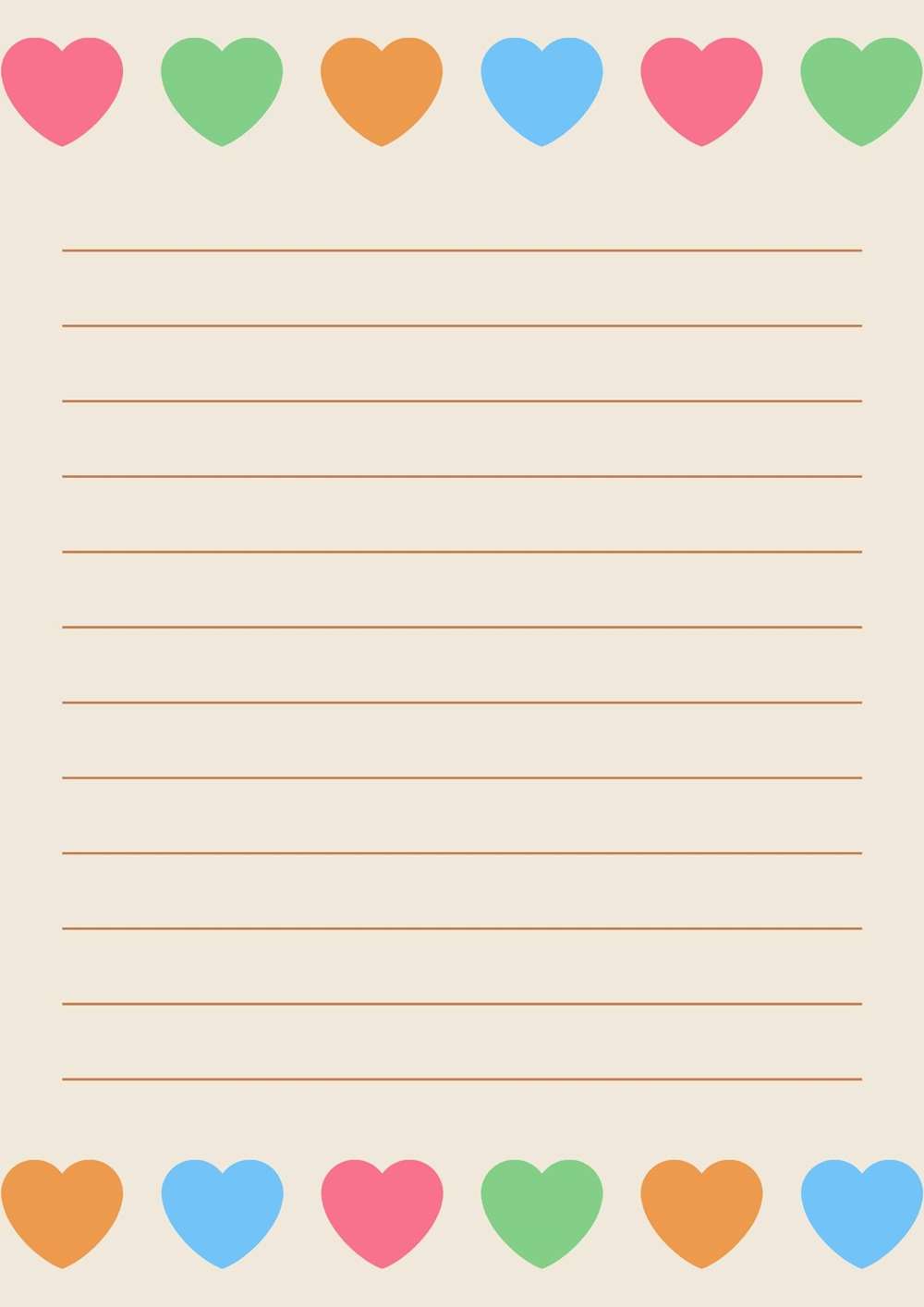 papel com corações coloridos