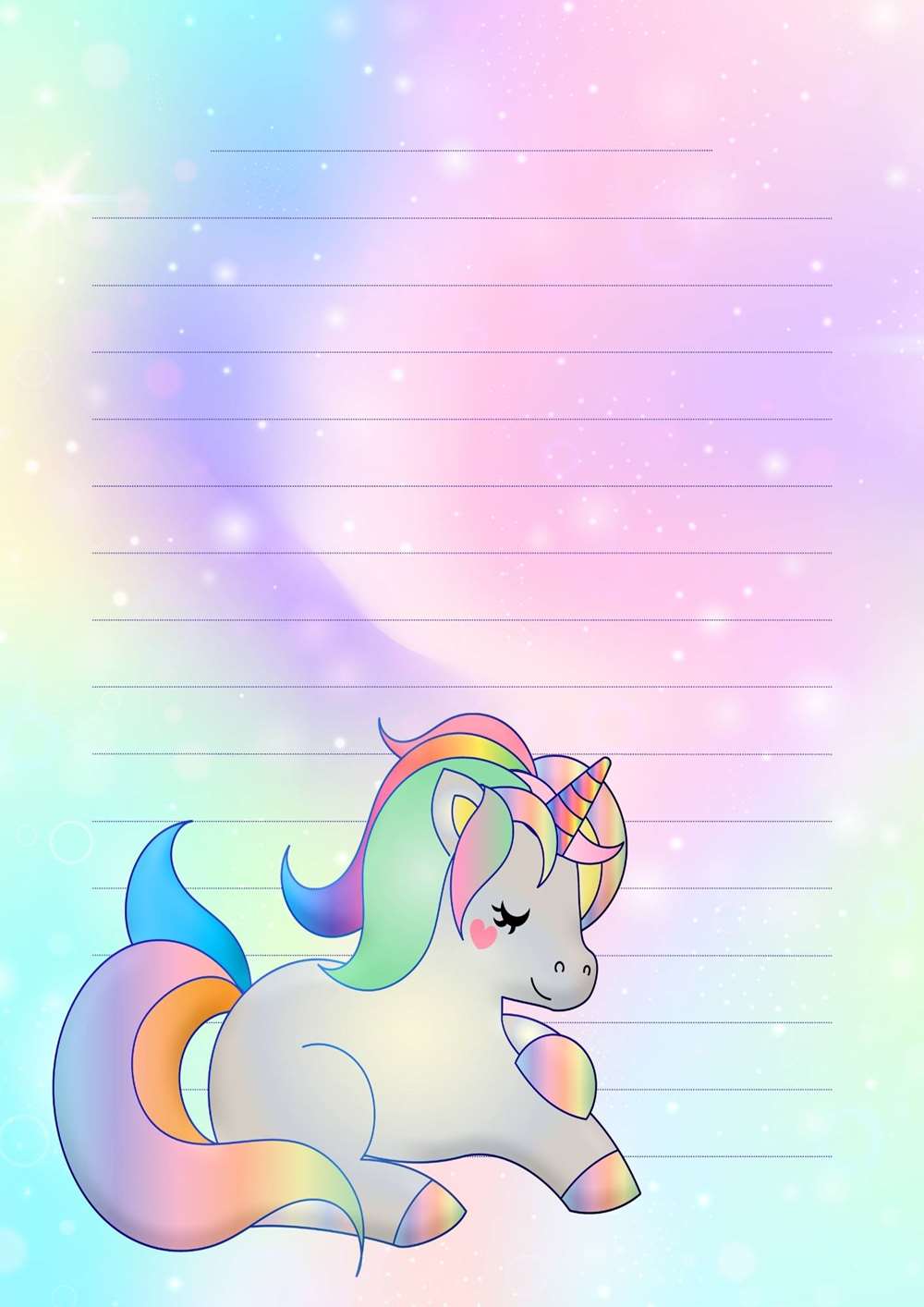 papel de unicórnio