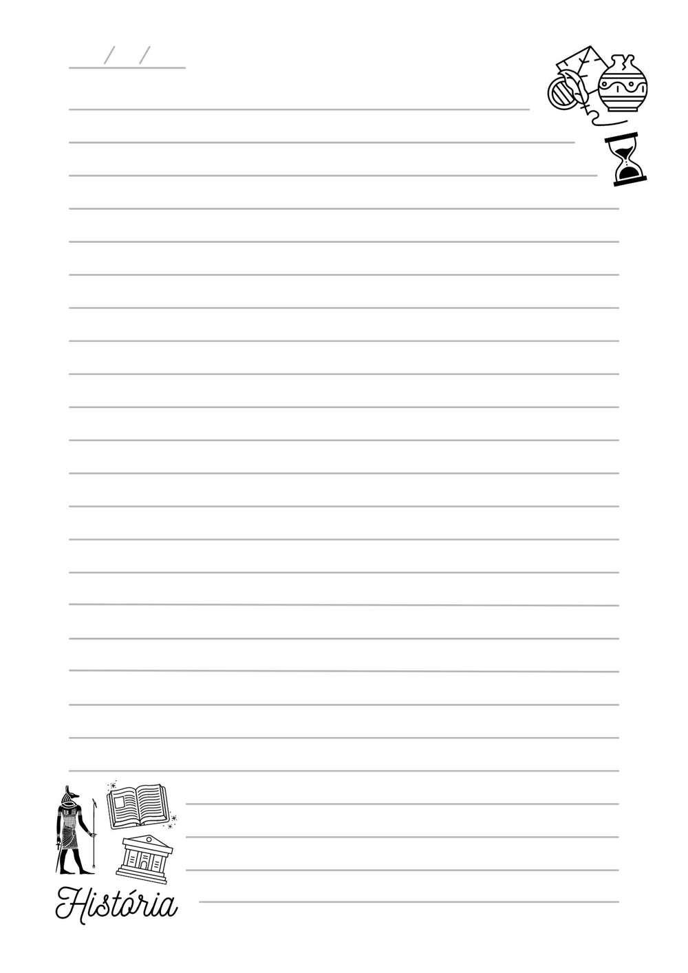 papel de história