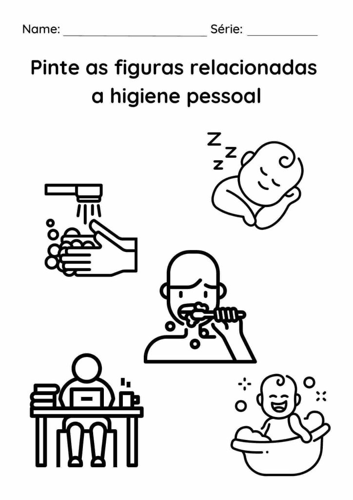 atividade higiene pessoal educacao infantil 